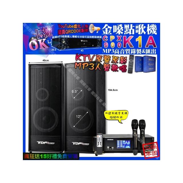 【金嗓】K1A+ENSING Pro3 數位 含無線麥克風2支+TDF K-124(卡拉OK組合/音響設備)