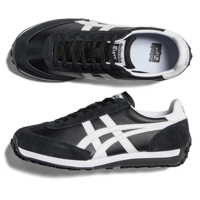【Onitsuka Tiger】鬼塚虎 黑底白虎爪紋皮革 EDR 78 休閒鞋 (1183B411-001)