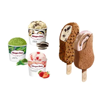 【Haagen-Dazs 哈根達斯】冰淇淋迷你杯or雪糕 任選綜合賣場(任選 迷你杯100ml 12入組 or 雪糕12入組)