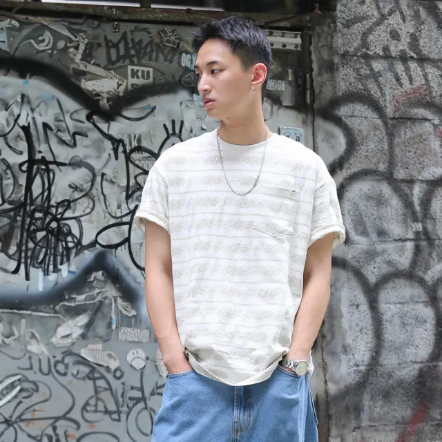 【VANS】官方旗艦 Premium LX Shorebreak 米白色短袖T恤