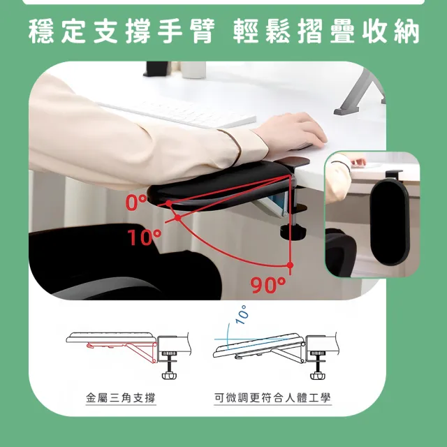 【HOME+】電腦手托架 折疊款 滑鼠護腕 鍵盤手拖 滑鼠手托 人體工學 電腦桌支撐架 B-HSH25+(護腕墊 手托板)