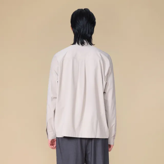 【ARVOpm】男女同款 短版寬鬆灰色襯衫00082505103(雙11限定)