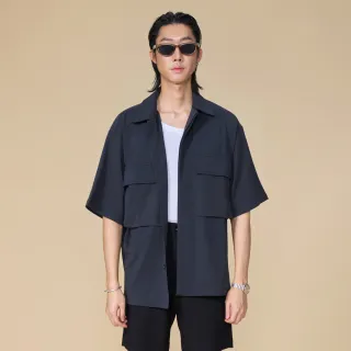 【ARVOpm】坑條鐵灰短袖襯衫00092505101(新品上市)