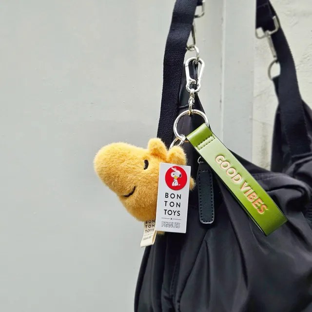 【BON TON TOYS】雙11 Woodstock糊塗塌客環保毛絨背包吊飾-黃(9cm 玩偶、娃娃、鑰匙圈)
