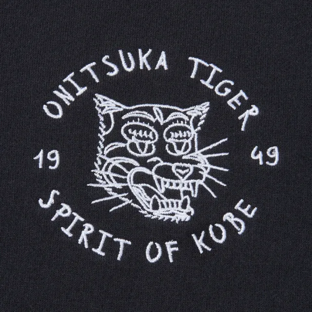 【Onitsuka Tiger】鬼塚虎 黑色虎頭刺繡長袖上衣 (2183B541-400)