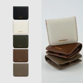 【ROBINMAY】樂光幻影真皮短夾(壓扣封口/多色任選)