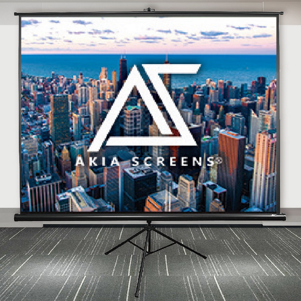 Akia Screens AK-T100H Akia Screens AK-T100H 腳架式投影銀幕,100吋16:9比例,觀賞面積125x221cm,布幕尺寸147x228cm,重量僅7.8kg,便於攜帶與安裝。美國Akia Screens品牌,產地優質,一年保固,適閤家庭劇院、會議室或戶外投影,提供清晰高畫質影像體驗。專業腳架設計,穩定耐用,是理想的100吋投影幕選擇。