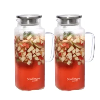 【康寧 Snapware】淨漾耐熱大容量玻璃水壺-1950ml(買1送1或1壺2杯任選)