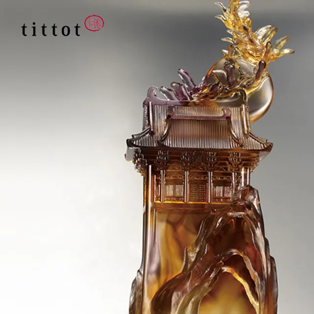 【tittot 琉園】更上一層樓_升官_高昇(琉璃/禮物/玻璃/水晶/藝術品/擺飾/禮贈/企業/送禮/更/上/一/層/樓)