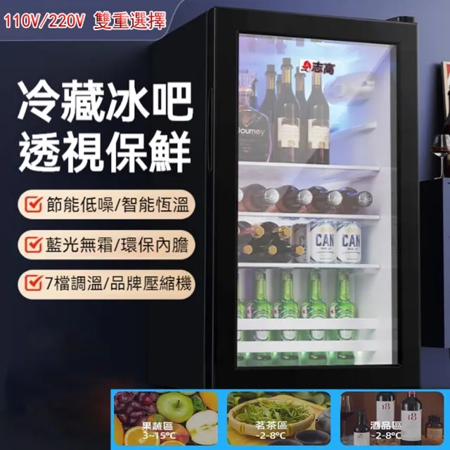 【SongSH】（58L）冰箱冷藏櫃展示櫃紅酒櫃家用商用透明玻璃門飲料冷藏(冰箱/冷藏櫃/展示櫃)