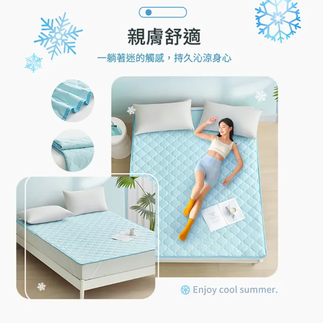【MIT iLook】專利冰霧極凍涼感冰冰防護保潔墊(單/雙-多款選/Q-MAX值0.46/冰涼/涼墊/冰絲墊/涼夏)