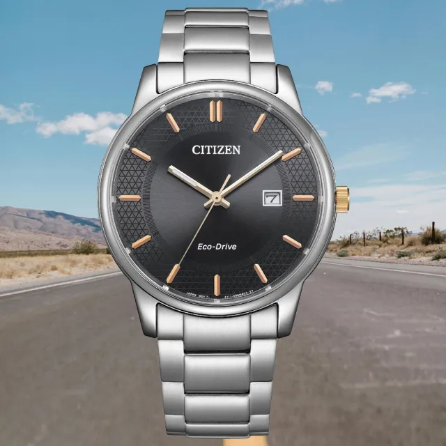 【CITIZEN 星辰】PAIR 時尚大三針光動能男錶/40mm 父親節 (BM6977-70E)