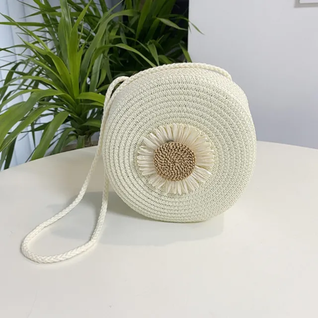 【巴黎精品】現貨+預購 草編包手提包渡假風單肩側背包大容量流蘇編織包(洋氣時尚太陽花女包包5色a1ko3