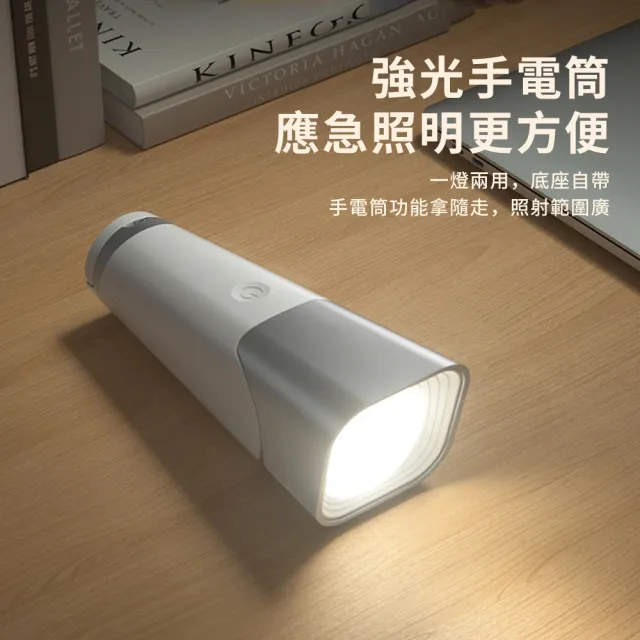 【YUNMI】多功能折疊護眼檯燈 LED檯燈 USB充電 三檔可調節 閱讀檯燈 宿舍床頭燈 手提應急燈 戶外手電筒