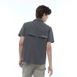 【JEEP】男裝 機能造型口袋工裝短袖襯衫(炭灰色)