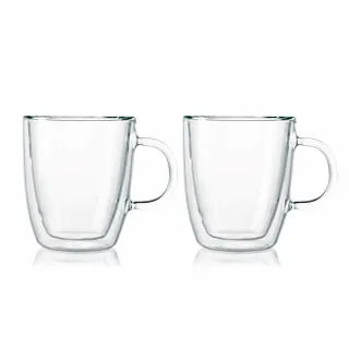 【Bodum】BISTRO 雙層玻璃馬克杯2入組(300cc)
