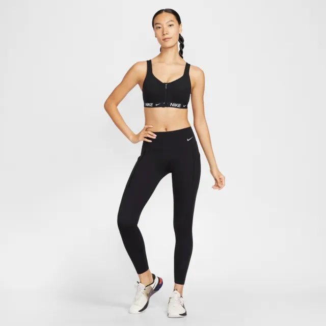 【NIKE 耐吉】運動內衣 高度支撐 女 AS W NK INDY HS ZIP BRA 黑色(HQ2752010)