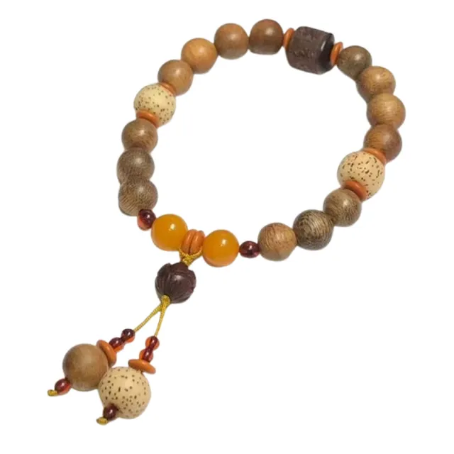 【勝弘珠寶】沉香木配小葉紫檀六字真言手串-8MM