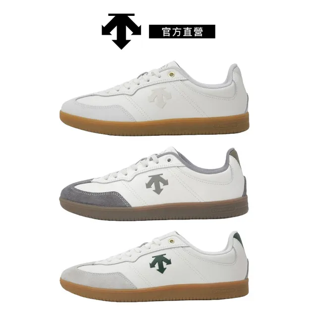 【DESCENTE】迪桑特 EDGE COURT 中性 運動休閒鞋(綠白色/淺灰色/白色)