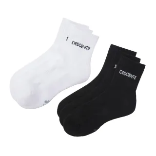 【DESCENTE】迪桑特 中性 運動基本款中筒襪 3雙組(黑色/白色)