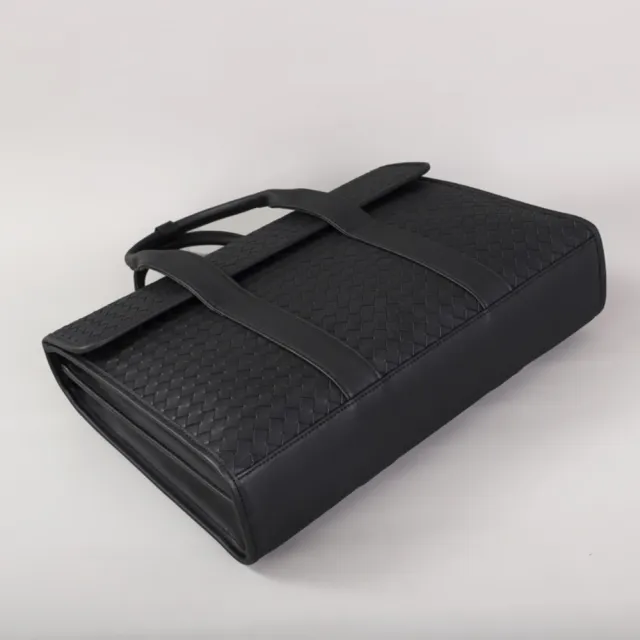 【巴黎精品】現貨+預購 真皮編織公事包真皮手提包商務包真皮革手拿包側背包(經典耐磨男女包包a1ke83)
