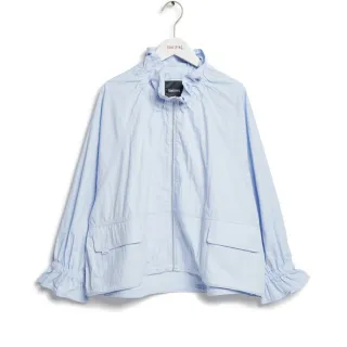 【SOMETHING】女裝 寬版造型外套(淡藍色)