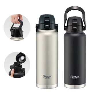 【日本原裝進口 Skater】1200ml超輕量不鏽鋼保溫水壺/STD12H/保溫瓶/成人保冷壺/直飲非吸管(彈蓋設計)