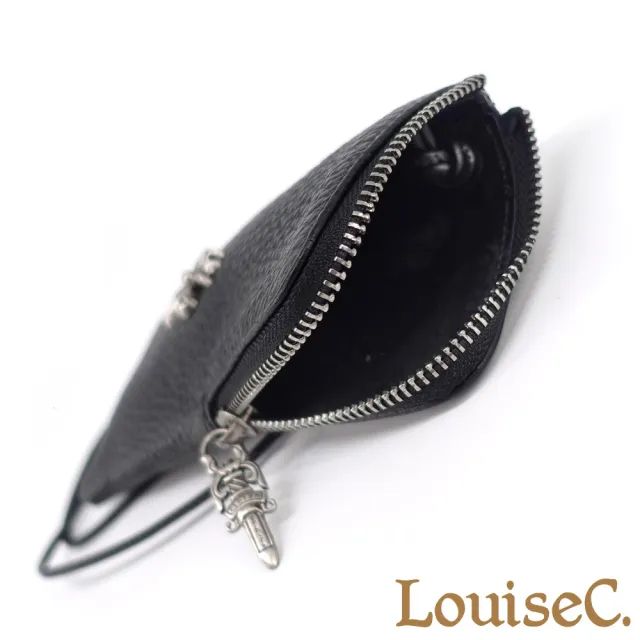 【LouiseC.】雙11 Tree House 牛皮 眼鏡墨鏡收納真皮包 黑色 附頸掛背帶 真皮包包 CC086-05