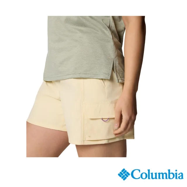 【Columbia 哥倫比亞】女款- 快排短袖上衣-灰綠色(UAR33490GG/JS)