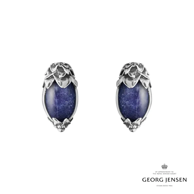 【Georg Jensen 喬治傑生】2026 HERITAGE 夾式耳環(氧化純銀 方鈉石)