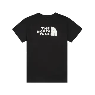 【The North Face 官方旗艦】北面女款黑色品牌LOGO印花短袖T恤｜8EM5JK3