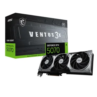 【MSI 微星】顯卡+電源組合★GeForce RTX 5070 12G VENTUS 3X OC 顯示卡+MAG A850GL PCIE5 WHITE 80PLUS 85