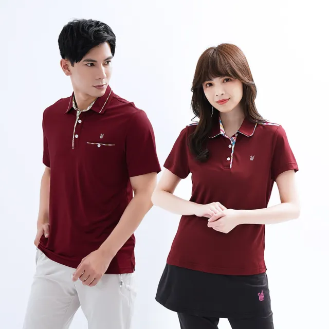 【遊遍天下】男女款格紋領抗UV防曬涼感吸濕排汗機能POLO衫(M-5L 大尺碼)