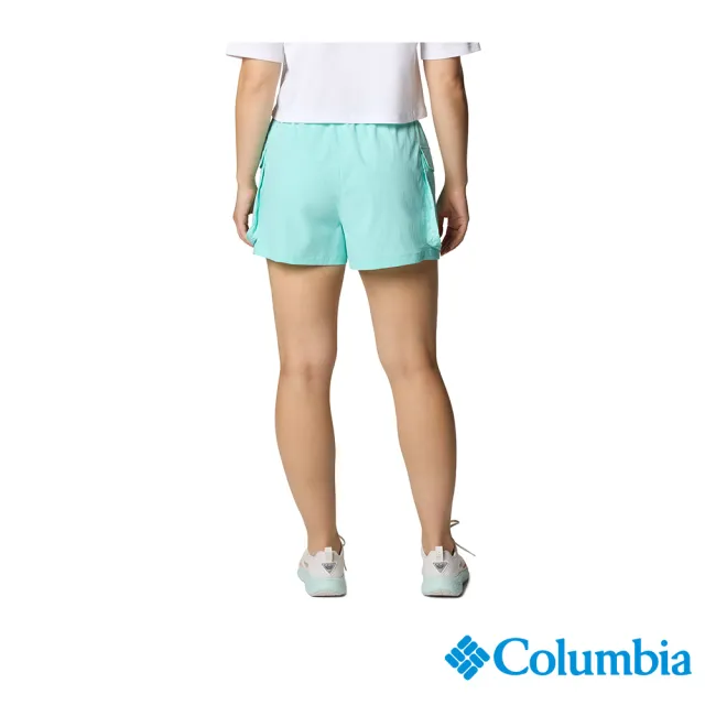 【Columbia 哥倫比亞】女款-女防曬UPF50防潑水短褲-湖水藍(UFL70190AQ/JS)