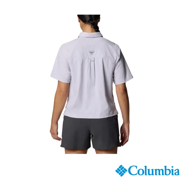 【Columbia 哥倫比亞】女款-女防曬UPF50快排短袖襯衫-淡紫色(UFL69720AZ/JS)