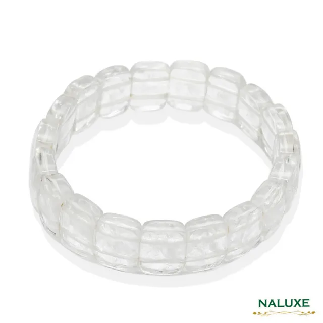 【Naluxe】白水晶 鑽面雕刻開運手排｜雲間微光(淨化磁場｜提升專注｜能量補給｜排除雜念｜加強運勢)