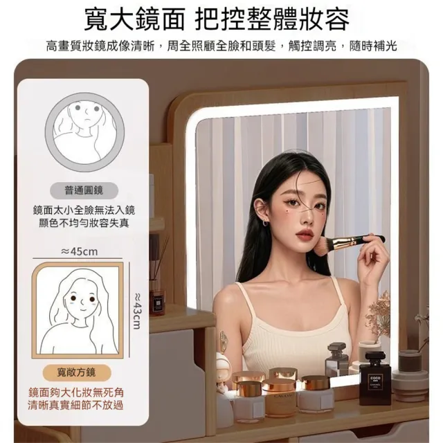 【匠俱】化妝桌 書桌 2尺3鏡台附LED鏡子/含凳(化妝台 梳妝台 桌子 收納)