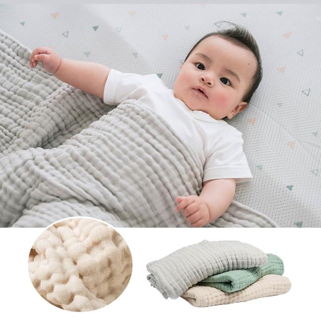 【Babe Cosset】105x105cm 六層泡泡綿紗萬用巾 多色可選(純棉紗布 浴巾 蓋毯 洗澡巾 餵奶巾 拍隔巾)