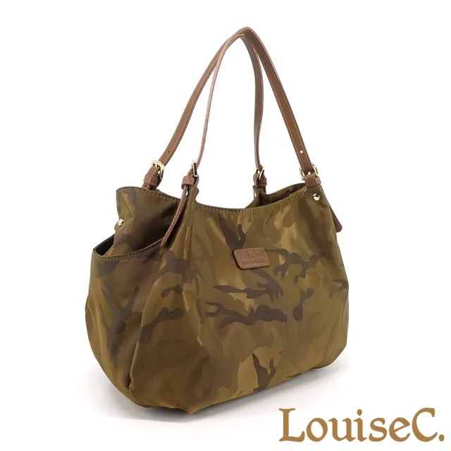【LouiseC.】雙11 Tree House 牛皮 輕盈尼龍 優雅高質感迷彩 肩背斜背防水包 5色 可拆式內袋設計 CC02478