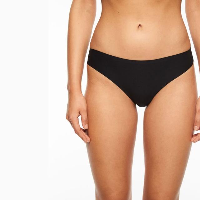 【Chantelle 仙黛爾】Soft Stretch.涼感透氣丁字無痕女內褲 F 黑色.26490_011(超強彈力包覆)