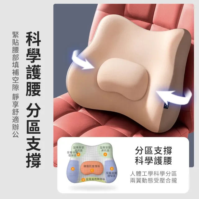 【SUNORO】辦公室久坐護腰靠墊 太空記憶棉減壓靠墊 汽車護腰靠墊 腰靠枕 腰墊 腰枕