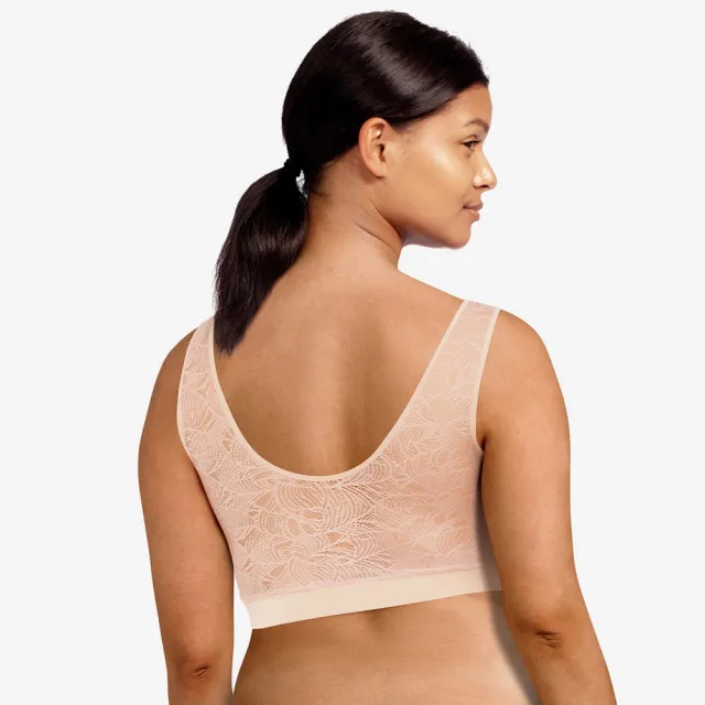 【Chantelle 仙黛爾】Soft Stretch.涼感無痕透氣蕾絲無鋼圈輕運動女內衣 粉膚色.11G10_01N(超強彈力)