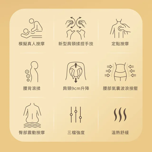 【輝葉】狠狠按深揉捏雙芯按摩椅墊+透氣摺疊涼椅組(按摩坐墊 靠墊/肩頸按摩 HY-658+HY-CR01)