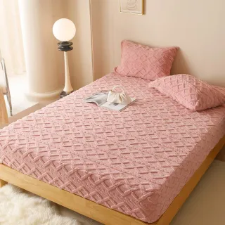 【京都手祚】塔芙絨石墨烯鋪棉床包枕套組 買就送 石墨烯鋪棉薄床墊(雙人/多色可選/床包枕套組/石墨烯墊)