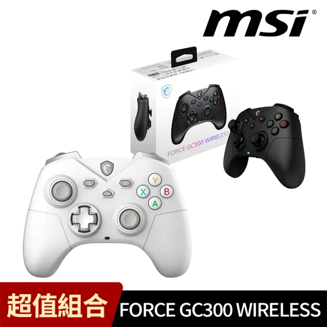 【MSI 微星】控制器超值組合★FORCE GC300 WIRELESS 遊戲手把控制器(黑+白)