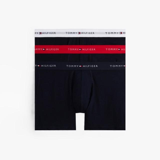 【TOMMY HILFIGER】官方旗艦館 Logo腰帶平角內褲 3 件裝_拚色