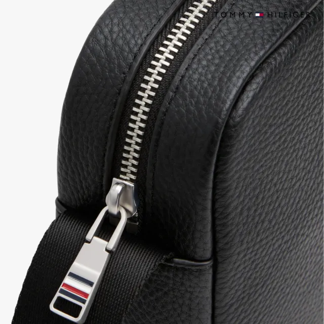 【TOMMY HILFIGER】官方旗艦館 中央條紋迷你記者包_黑色