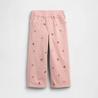 【GAP】女幼童裝 刺繡鬆緊牛仔褲-淡粉色(794718)