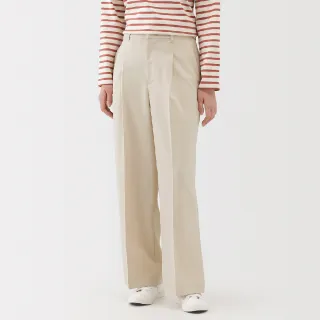 【MUJI 無印良品】女撥水加工彈性打褶直筒褲(共4色)