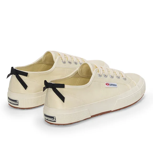【SUPERGA】帆布鞋 女鞋 休閒鞋 2750 經典系列 蝴蝶結 緞帶 米白 S6138CW-A0E